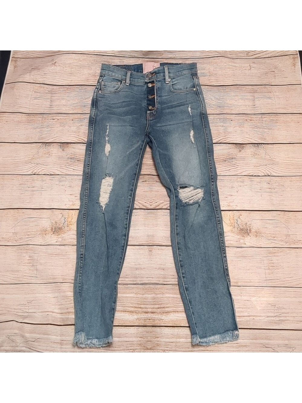 Revice distressed fringed jeans size 26